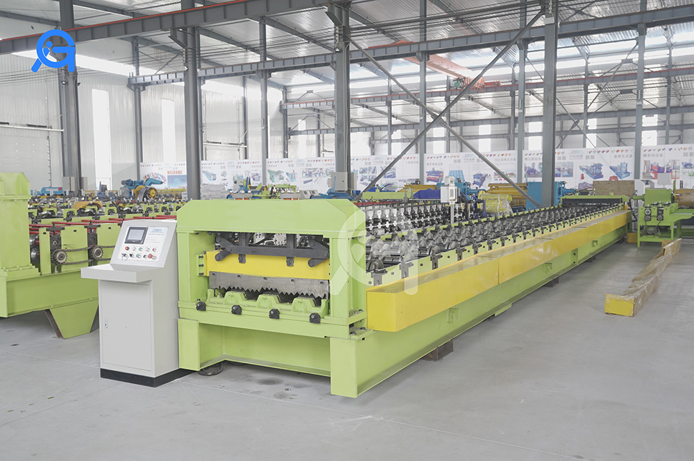 High speed floor deck tile forming machine