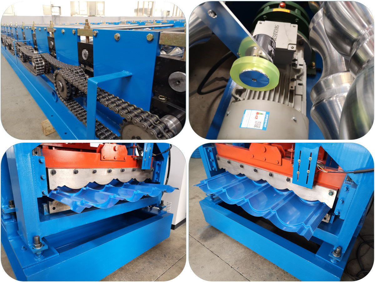 828 simple galvanized glazed roof tile making machine